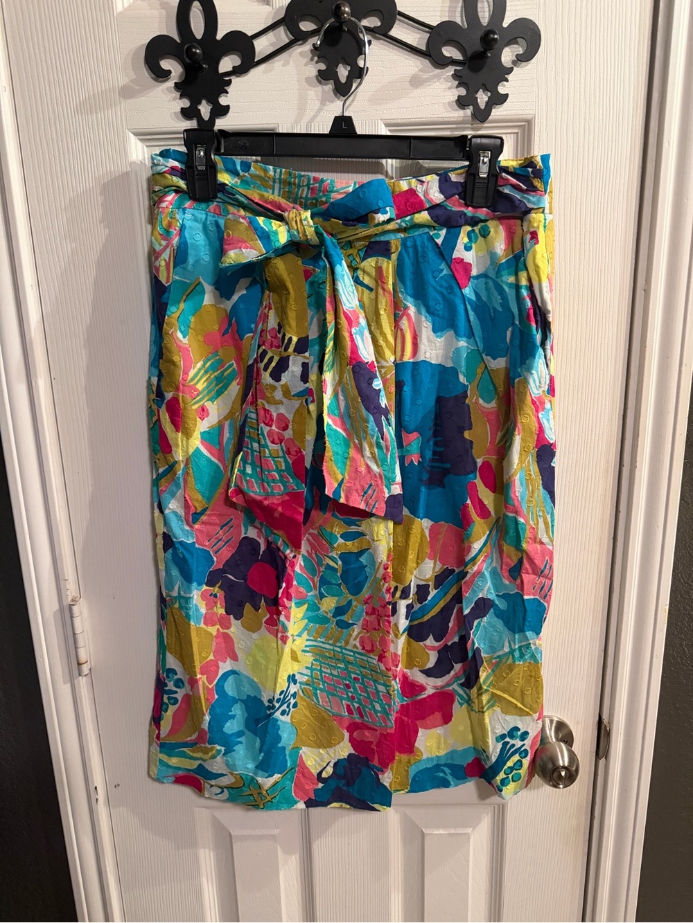 J. Crew Bright Multi-Color Floral Tie-Waist Skirt